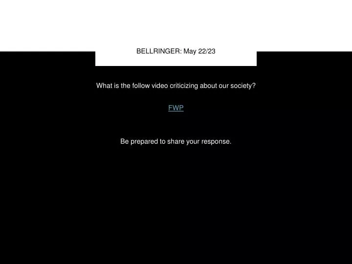 bellringer may 22 23