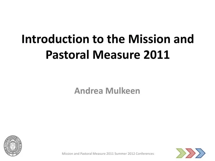 introduction to the mission and pastoral measure 2011