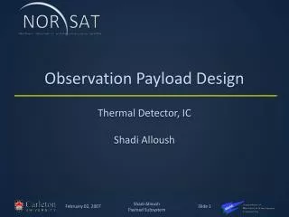Observation Payload Design