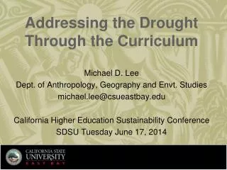 Addressing the Drought Through the Curriculum