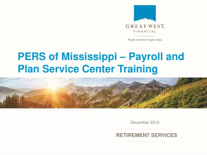 pers of mississippi payroll and plan service center training