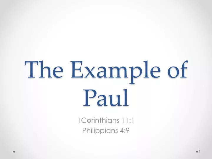 the example of paul