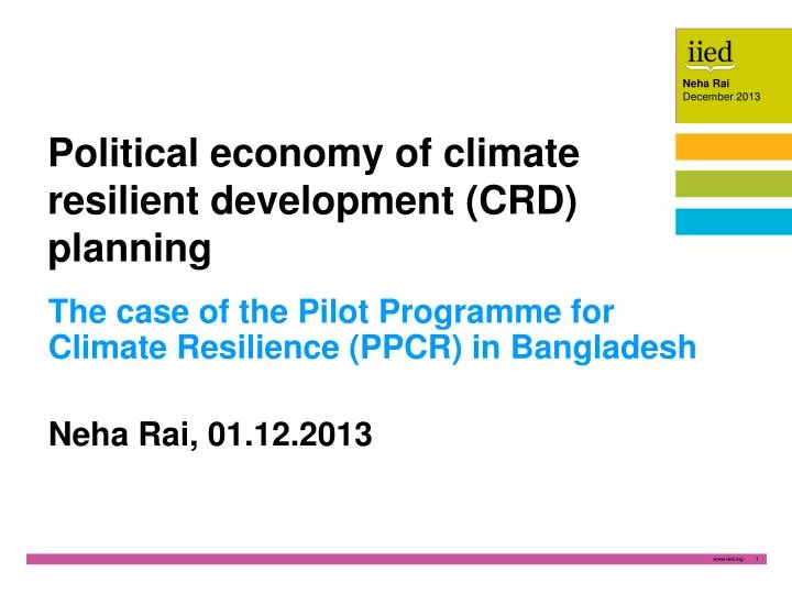 political economy of climate resilient development crd planning