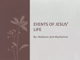 Events of Jesus’ life