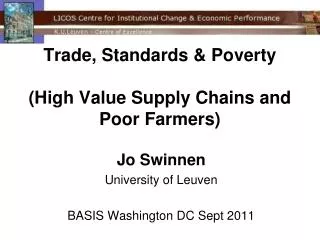 Trade, Standards &amp; Poverty (High Value Supply Chains and Poor Farmers)
