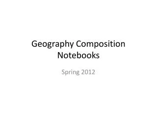 Geography Composition Notebooks