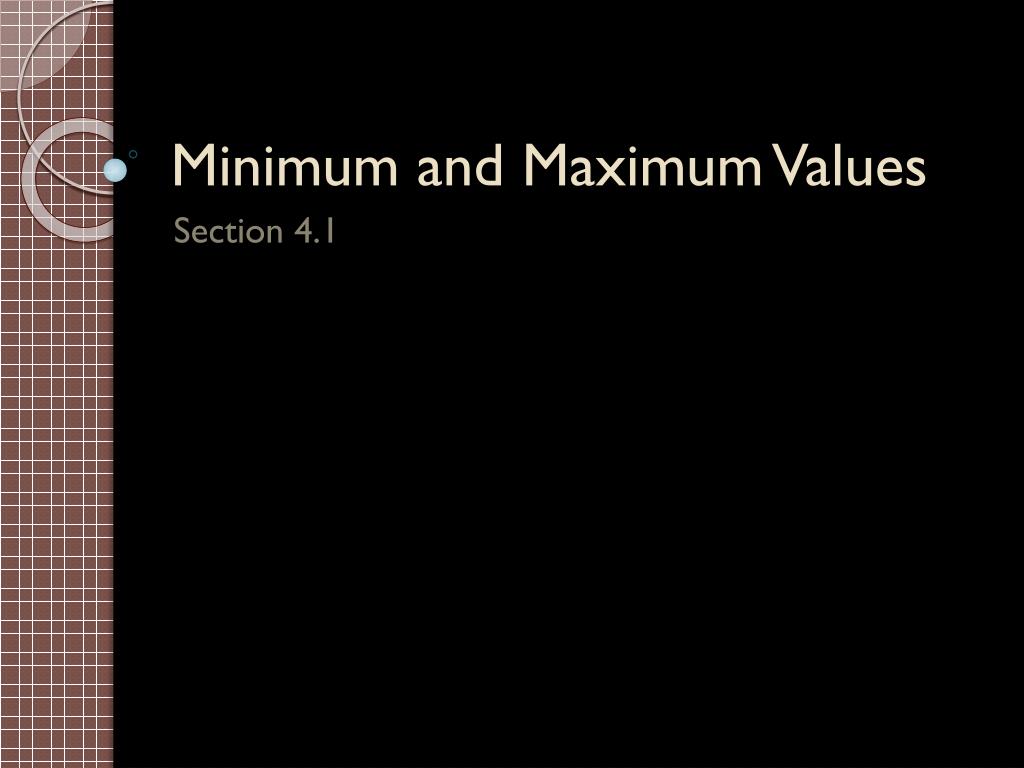 PPT - Minimum and Maximum Values PowerPoint Presentation, free download ...