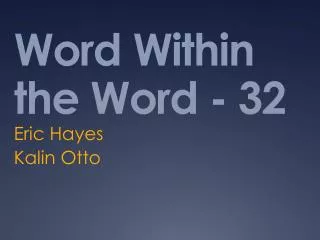 Word Within the Word - 32