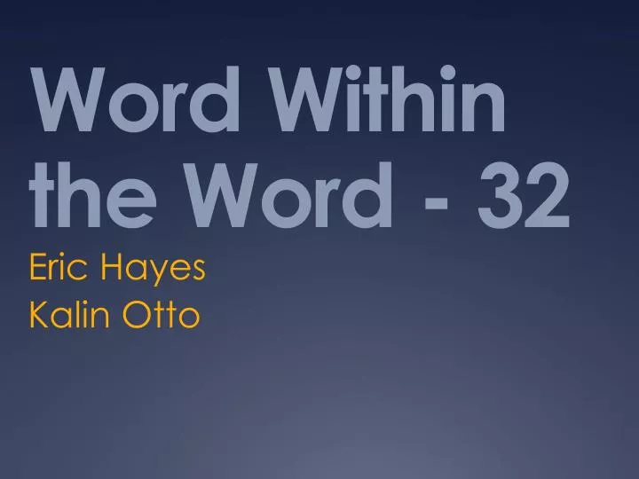 word within the word 32