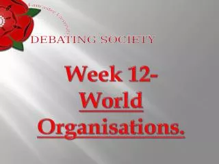 Week 12- World Organisations.