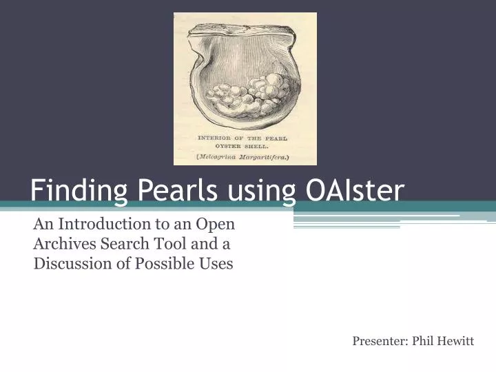 finding pearls using oaister