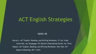 ACT English Strategies