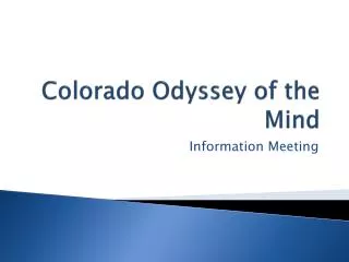 Colorado Odyssey of the Mind