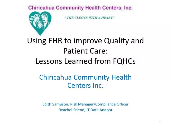 using ehr to improve quality and patient care lessons learned from fqhcs