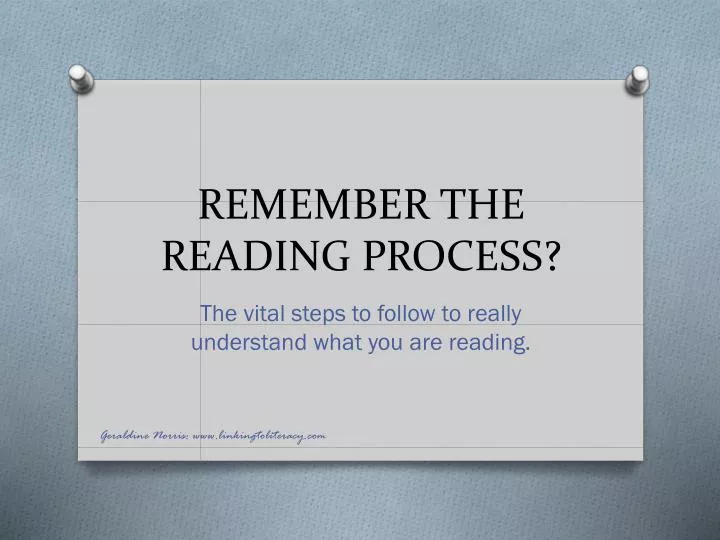 remember the reading process