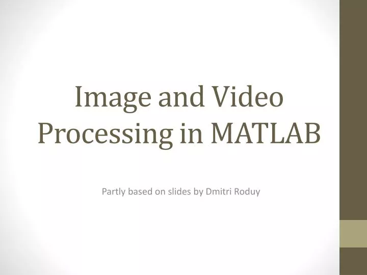 image and video processing in matlab