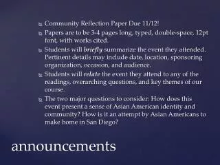 announcements