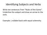 Identifying Subjects and Verbs - slide 1