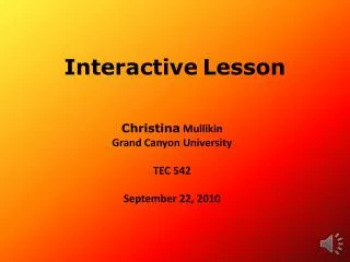 Interactive Lesson