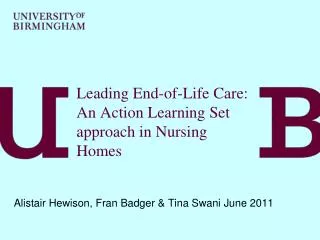 Leading End-of-Life Care: An Action Learning Set approach in Nursing Homes