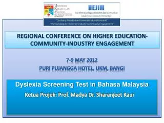 REGIONAL CONFERENCE ON HIGHER EDUCATION-COMMUNITY-INDUSTRY ENGAGEMENT