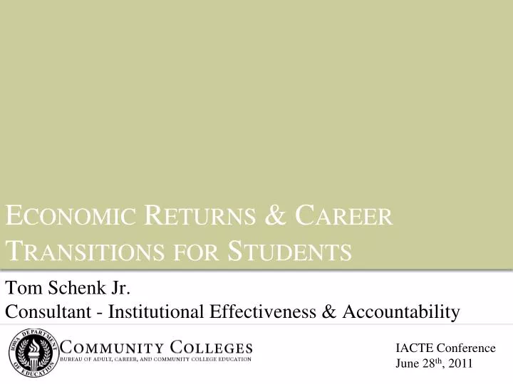 economic returns career transitions for students