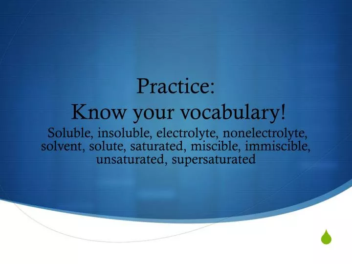 practice know your vocabulary