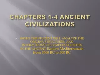 Chapters 1-4 Ancient Civilizations