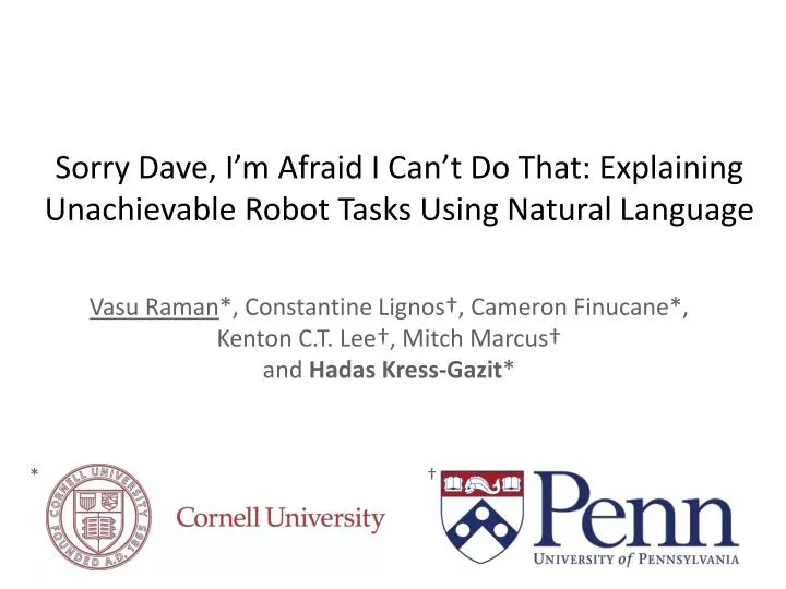 sorry dave i m afraid i can t do that explaining unachievable robot tasks using natural language