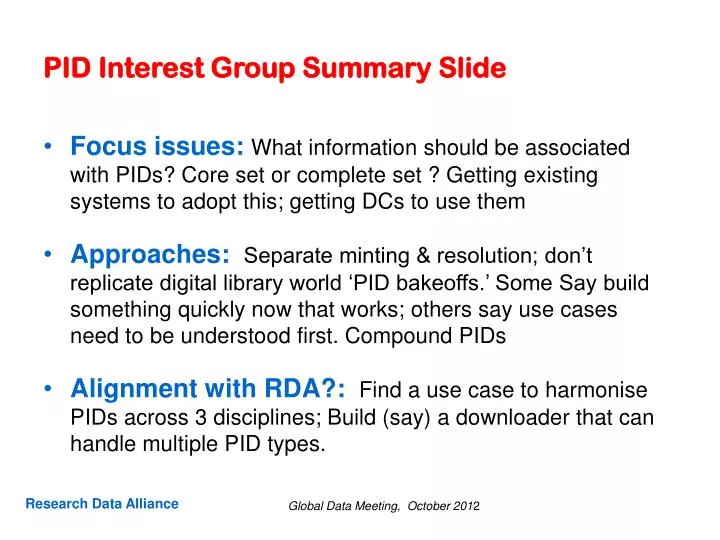 pid interest group summary slide