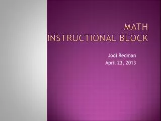 Math Instructional Block