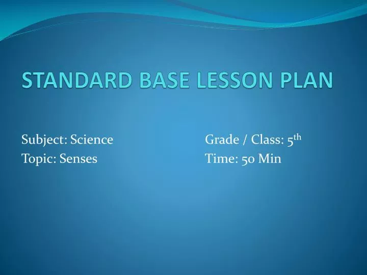standard base lesson plan