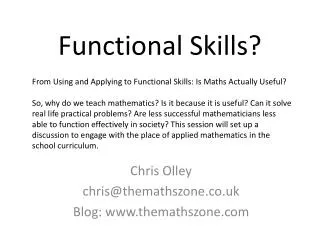 Functional Skills?
