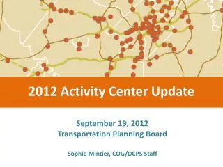 September 19, 2012 Transportation Planning Board