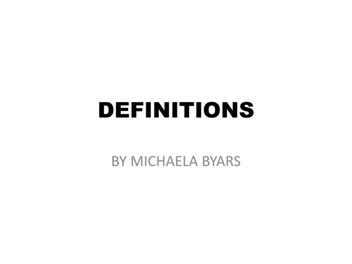 definitions