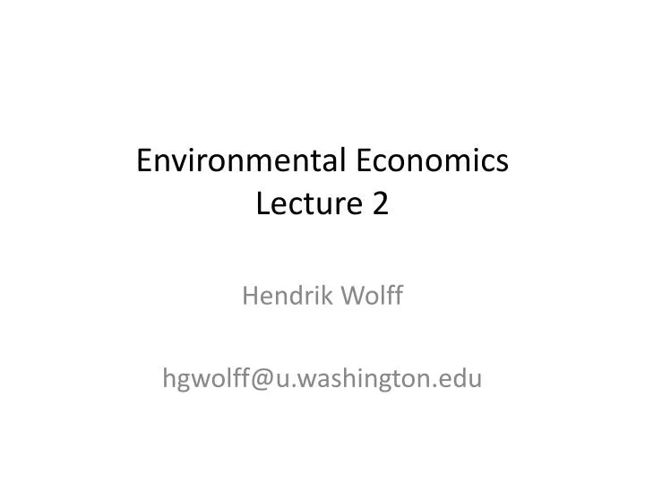 environmental economics lecture 2