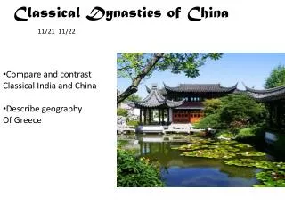 Classical Dynasties of China
