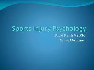 Sports Injury Psychology