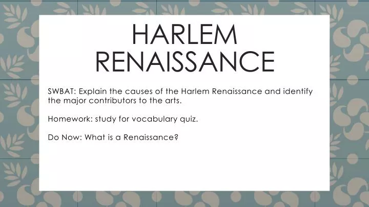 harlem renaissance