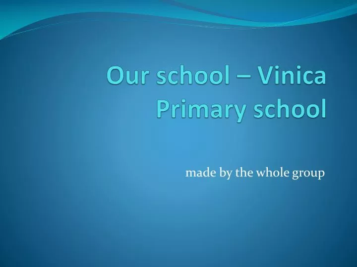 our school vinica primary school