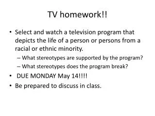 TV homework!!