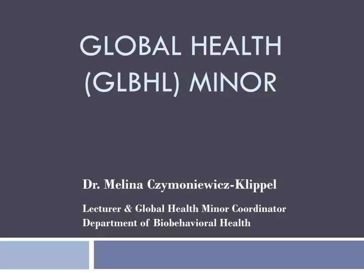 global health glbhl minor