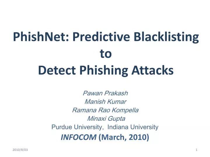 phishnet predictive blacklisting to detect phishing attacks