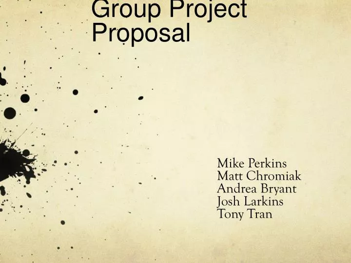 group project proposal