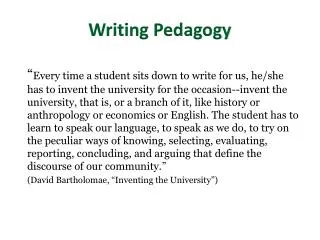 Writing Pedagogy