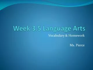 Week 3.5 Language Arts