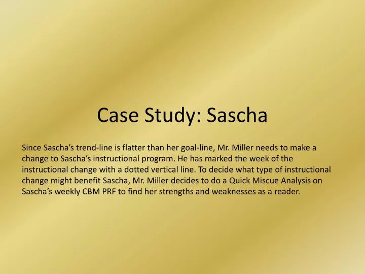 case study sascha