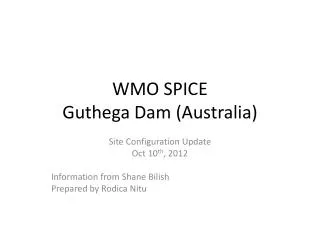 WMO SPICE Guthega Dam (Australia)