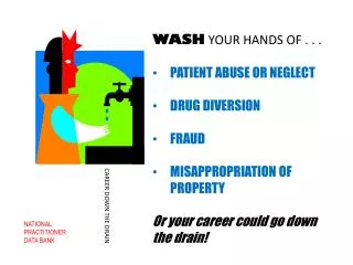 WASH YOUR HANDS OF . . . PATIENT ABUSE OR NEGLECT DRUG DIVERSION FRAUD
