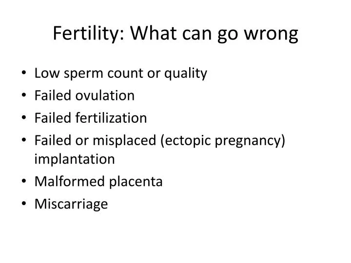 fertility what can go wrong
